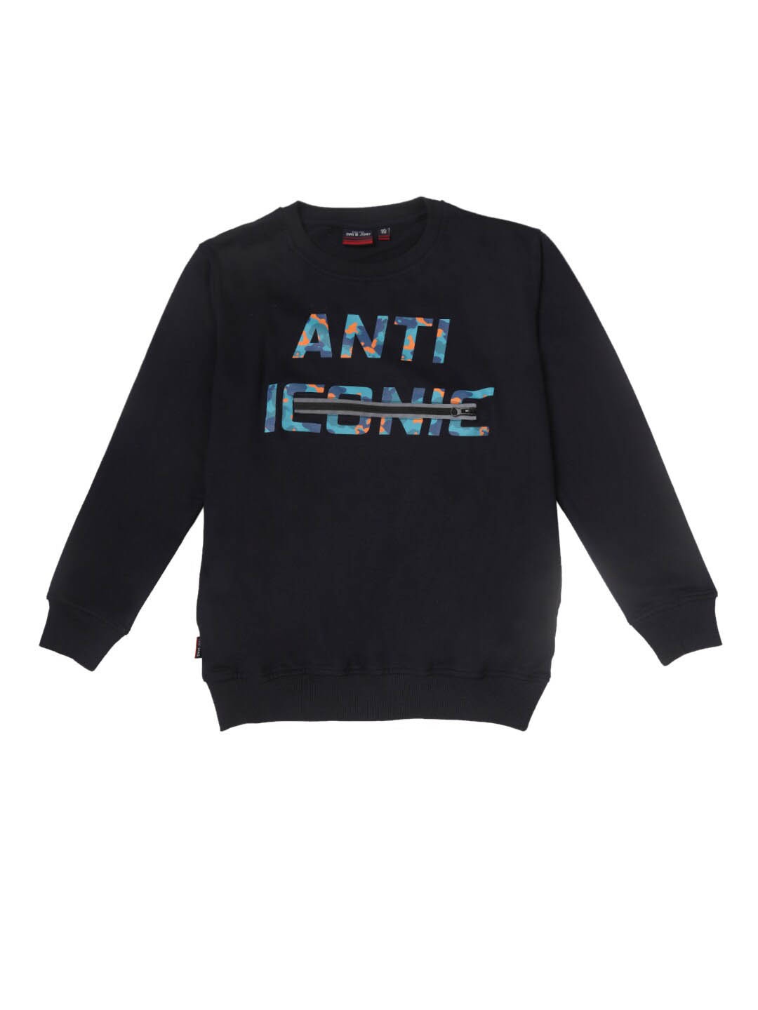 

Gini and Jony Kids Boys Typography Printed Cotton Sweatshirt, Navy blue