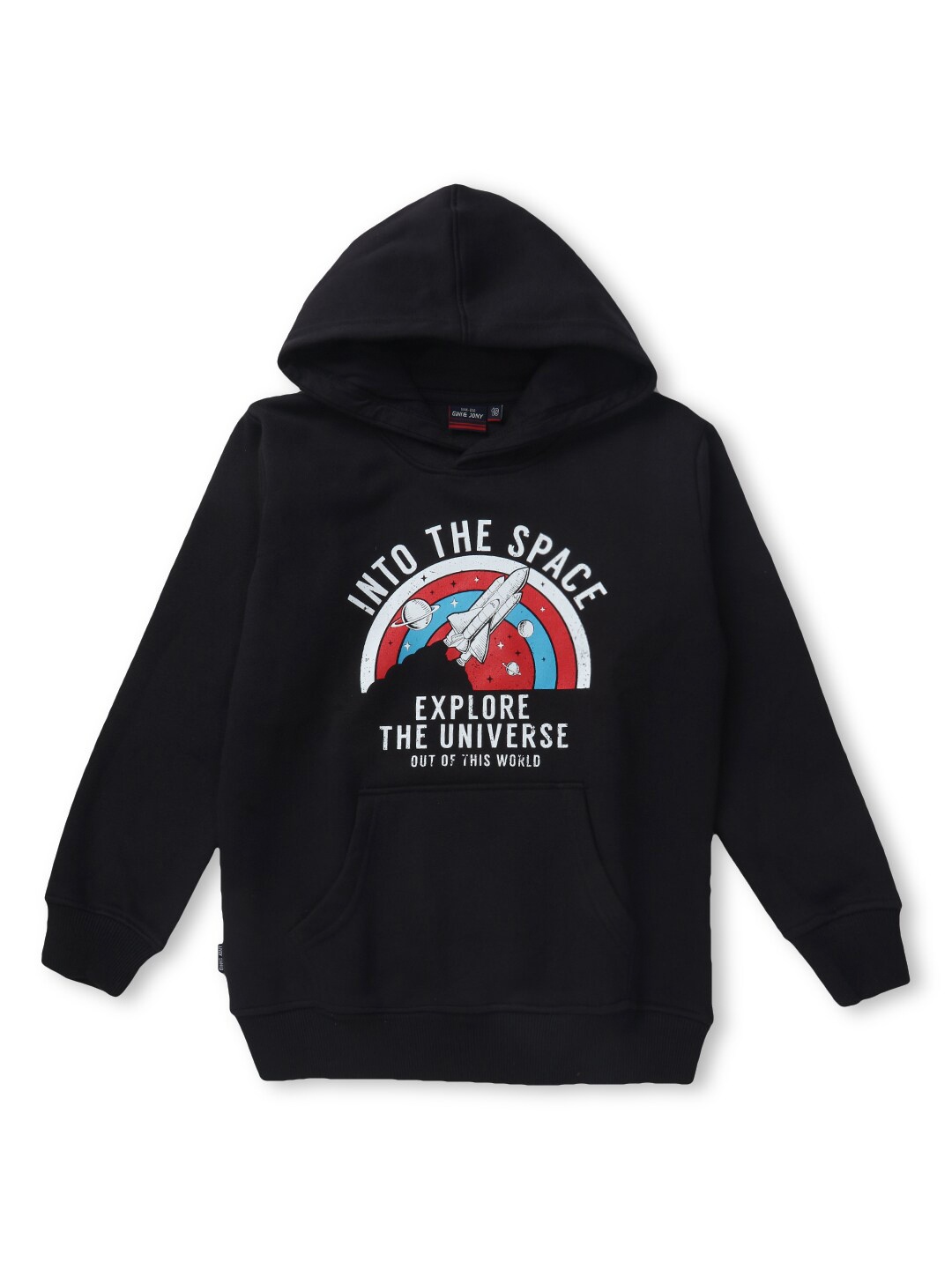 

Gini and Jony Boys Printed Fleece Hooded Sweatshirt, Black