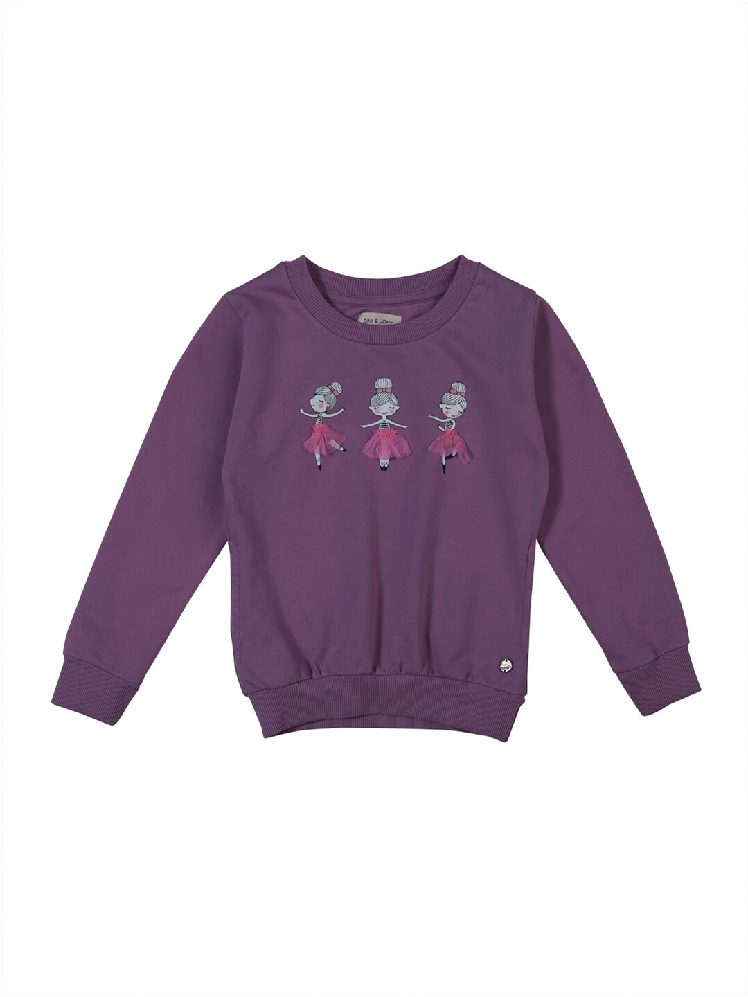 

Gini and Jony Girls Graphic Printed Fleece Sweatshirt, Lavender