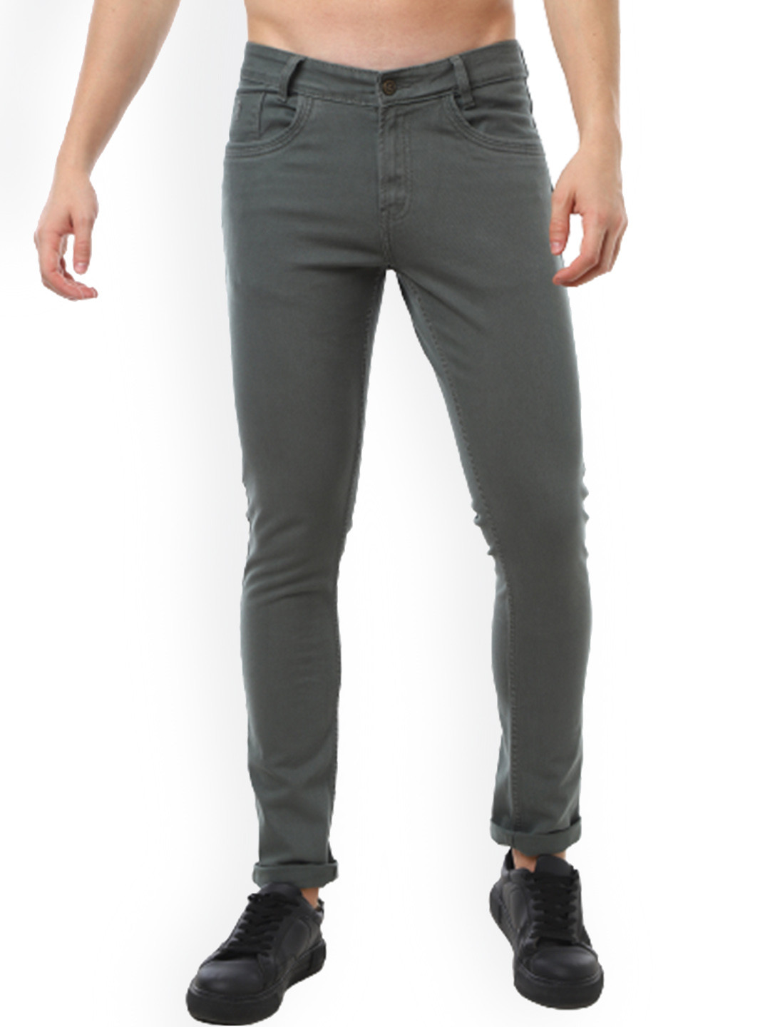 

Jean Cafe Men Jean Slim Fit Mid-Rise Dark Shade Pure Cotton Jeans, Green