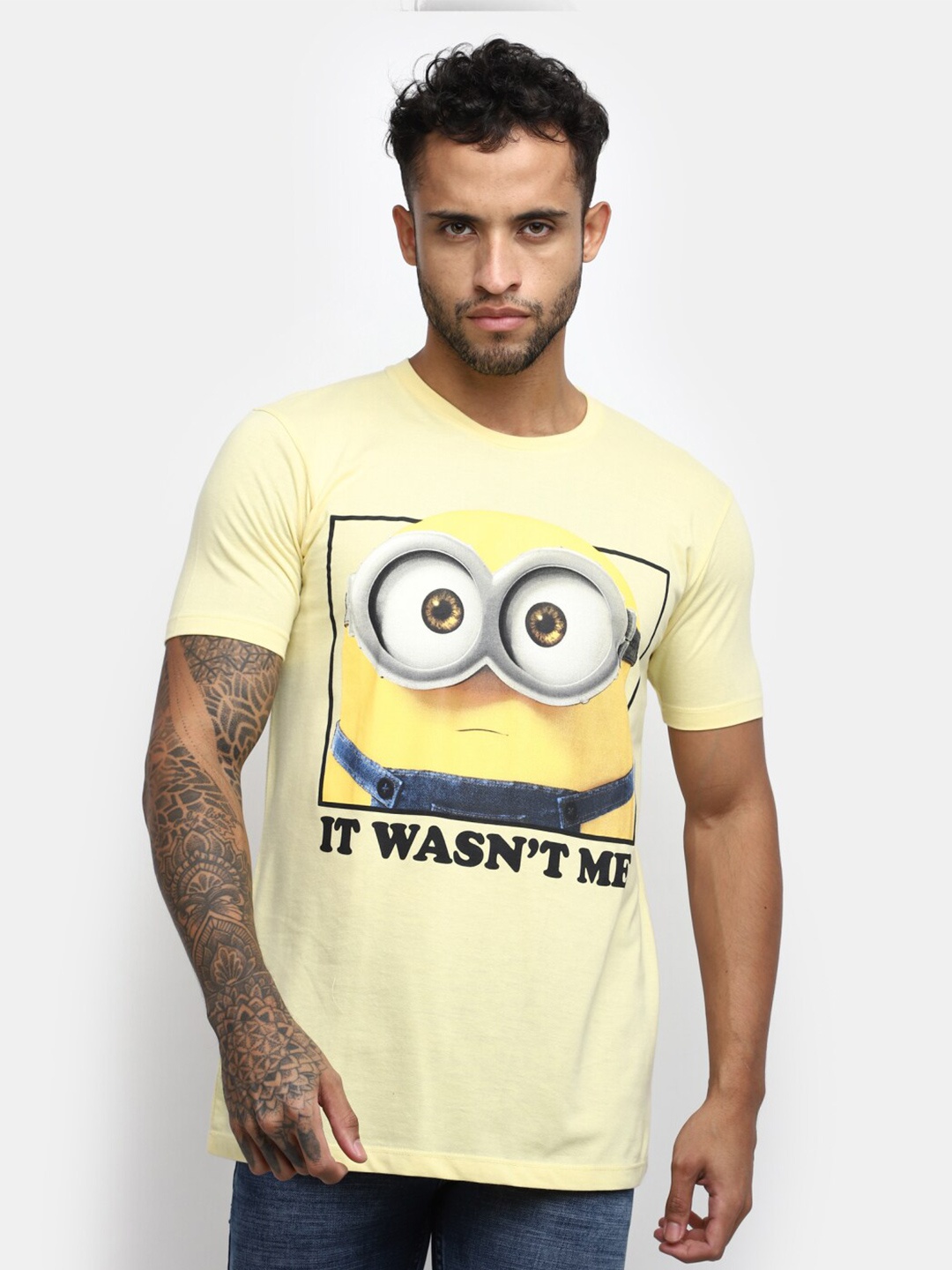 

V-Mart Minion Printed Round Neck Cotton T-shirt, Yellow