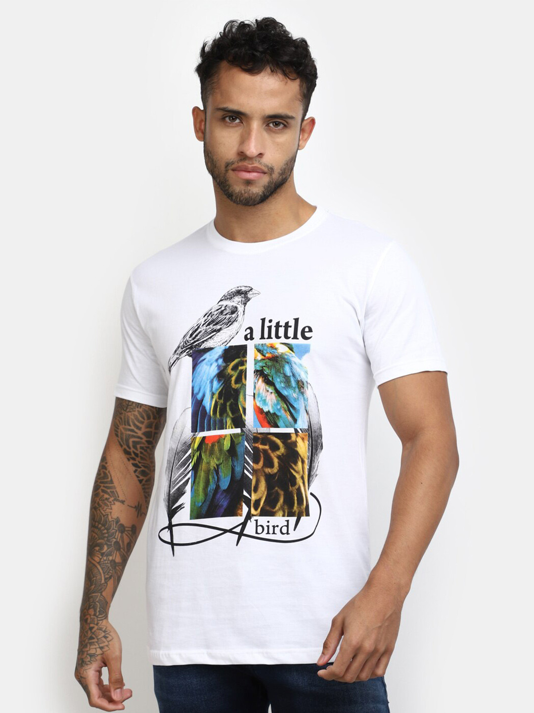

V-Mart Graphic Printed Slim Fit T-shirt, White