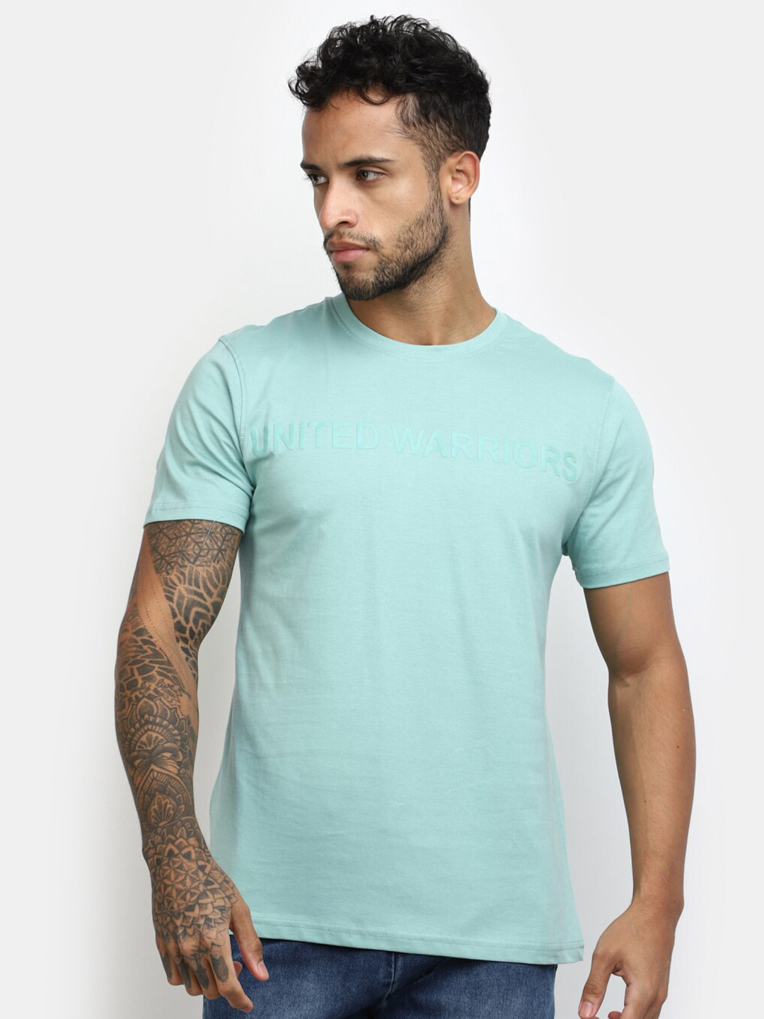 

V-Mart Round Neck Slim Fit Cotton T-shirt, Green