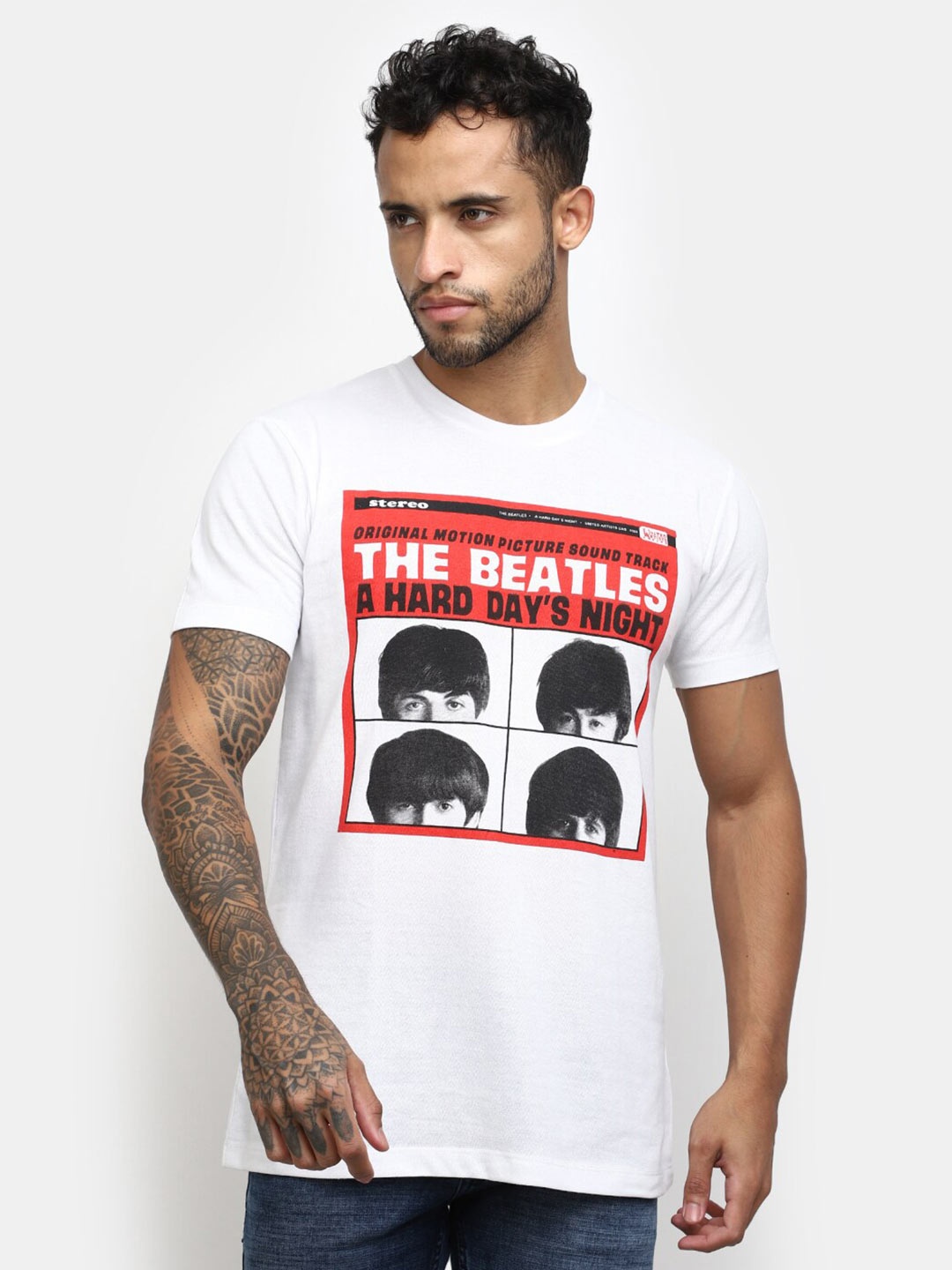 

V-Mart Typography Printed Casual Cotton T-shirt, White