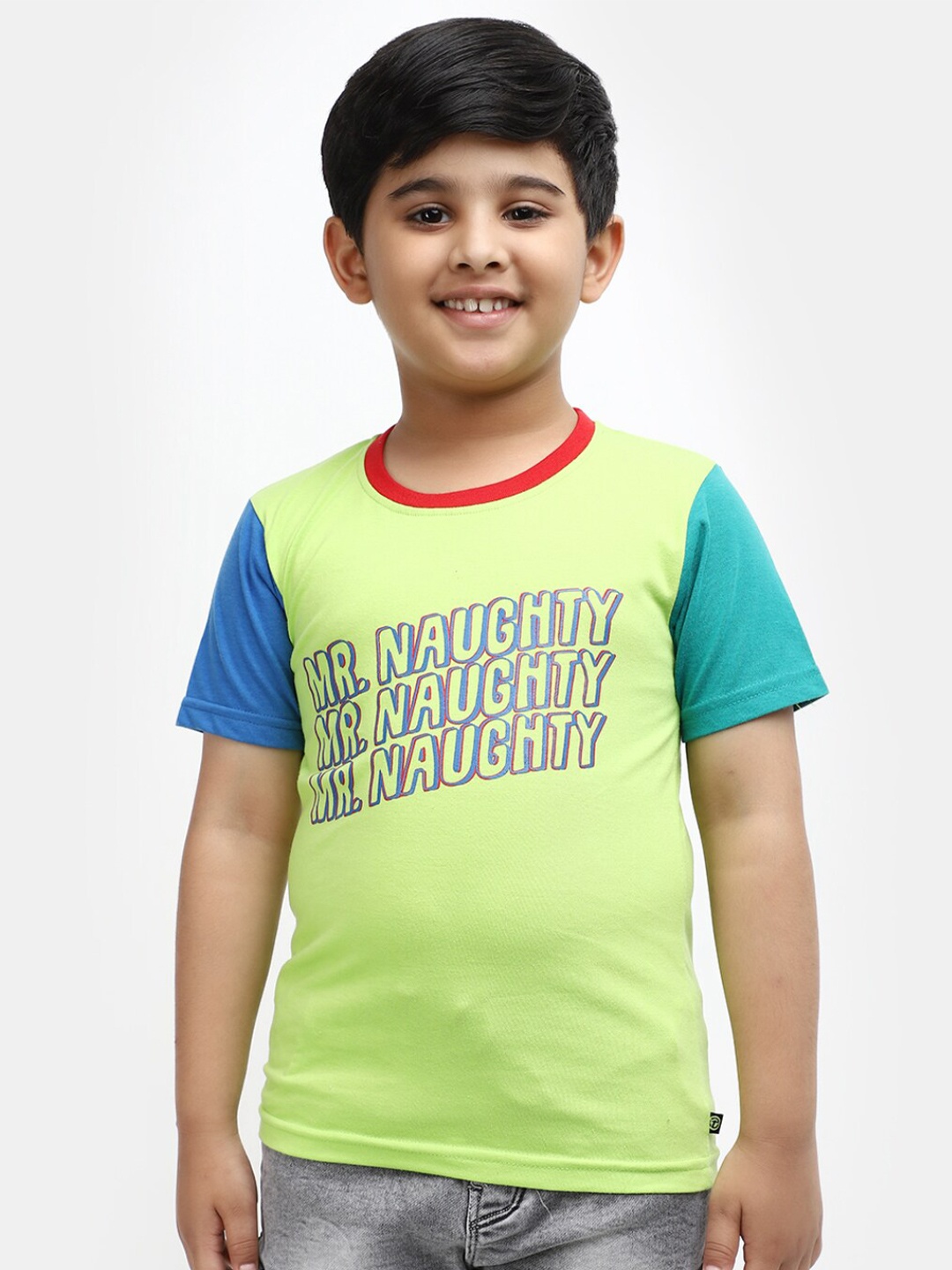 V-Mart Boys Typography Printed Cotton T-shirt, Green