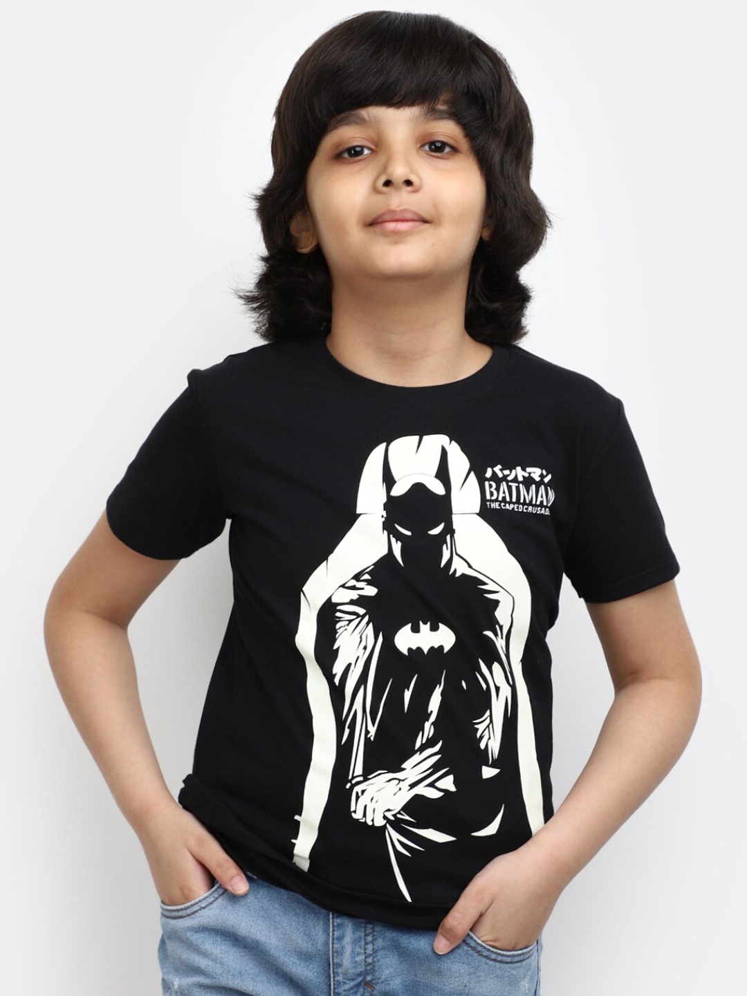 

V-Mart Boys Batman Printed Cotton T-shirt, Black