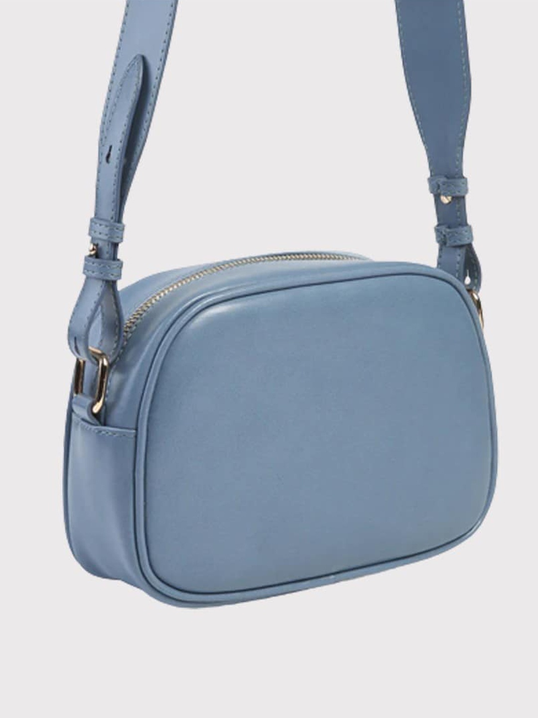 

THE MESSY CORNER Women PU Structured Sling Bag, Blue