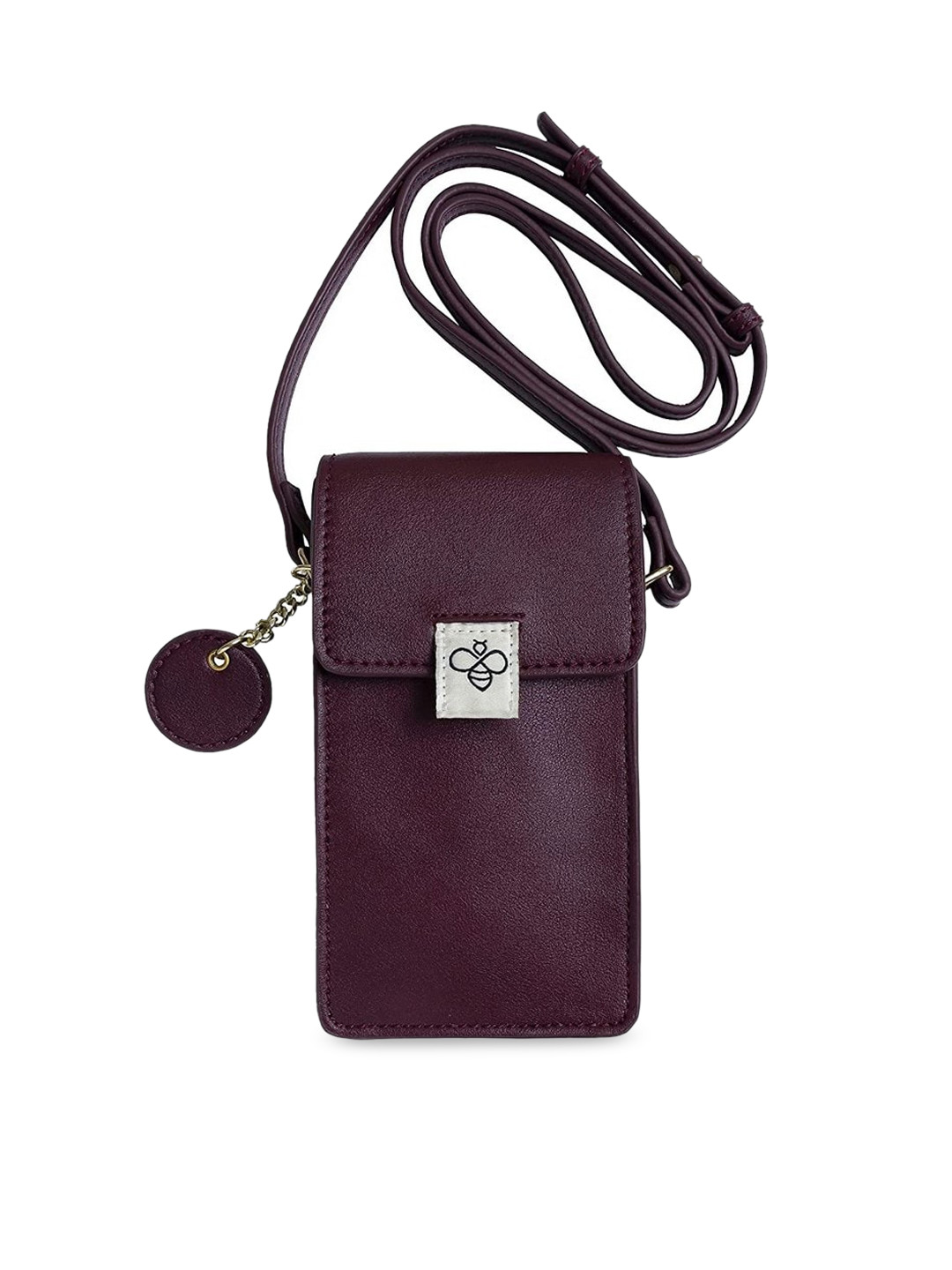 

THE MESSY CORNER Women PU Structured Sling Bag, Maroon
