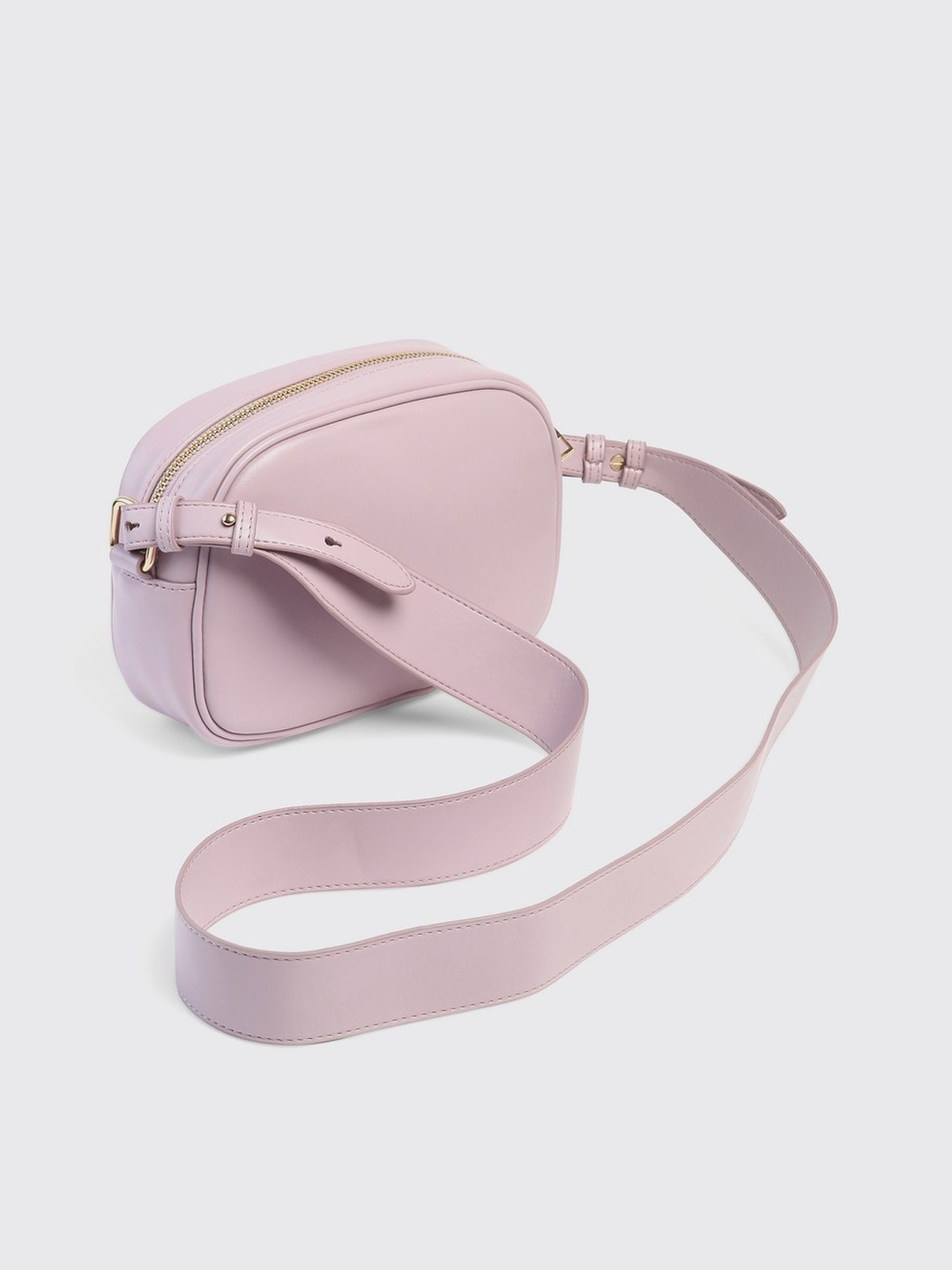 

THE MESSY CORNER Women PU Bowling Sling Bag, Peach