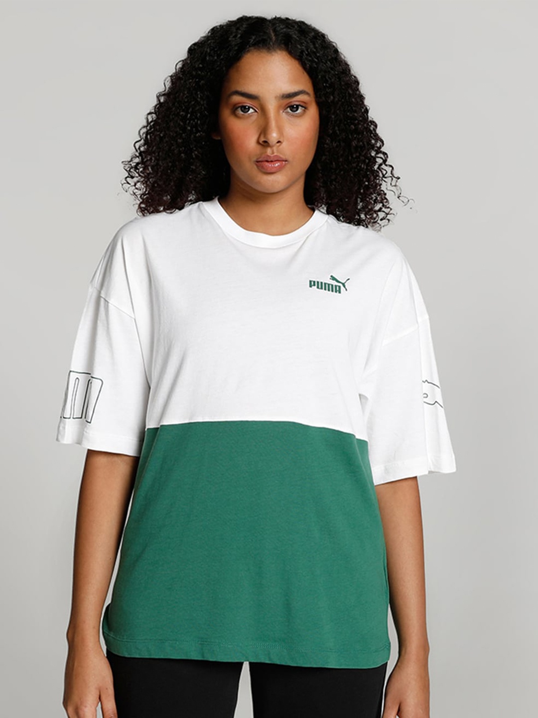 

Puma POWER Colourblocked Oversized T-Shirt, White
