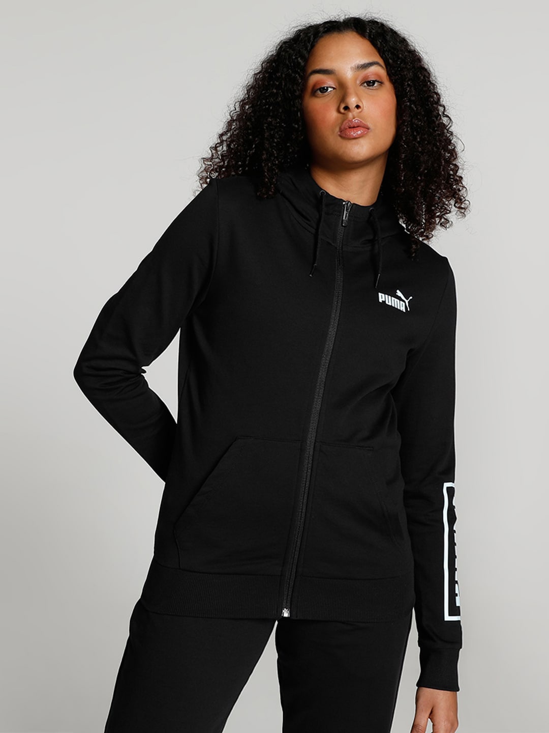 

Puma Foil Graphic Hooded Front-Open Regular Fit Sweatshirt, Black