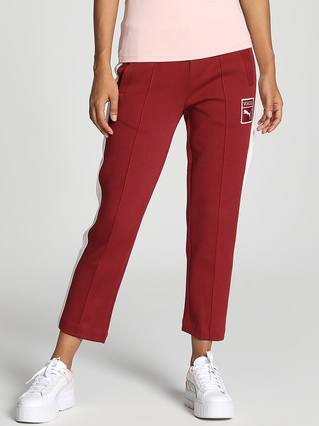 

Puma Women VOGUE T7 Brand Logo Regular Fit Track Pant, Red