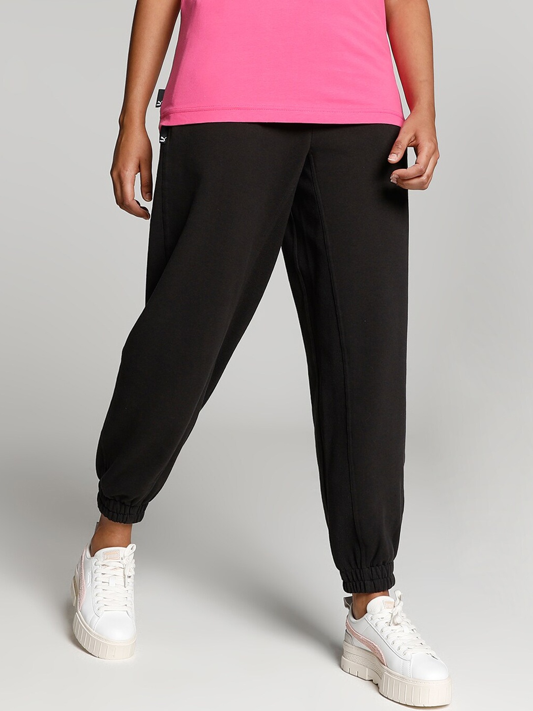 

Puma Women Downtown Relaxed Fit Cotton Sustainable Joggers, Black