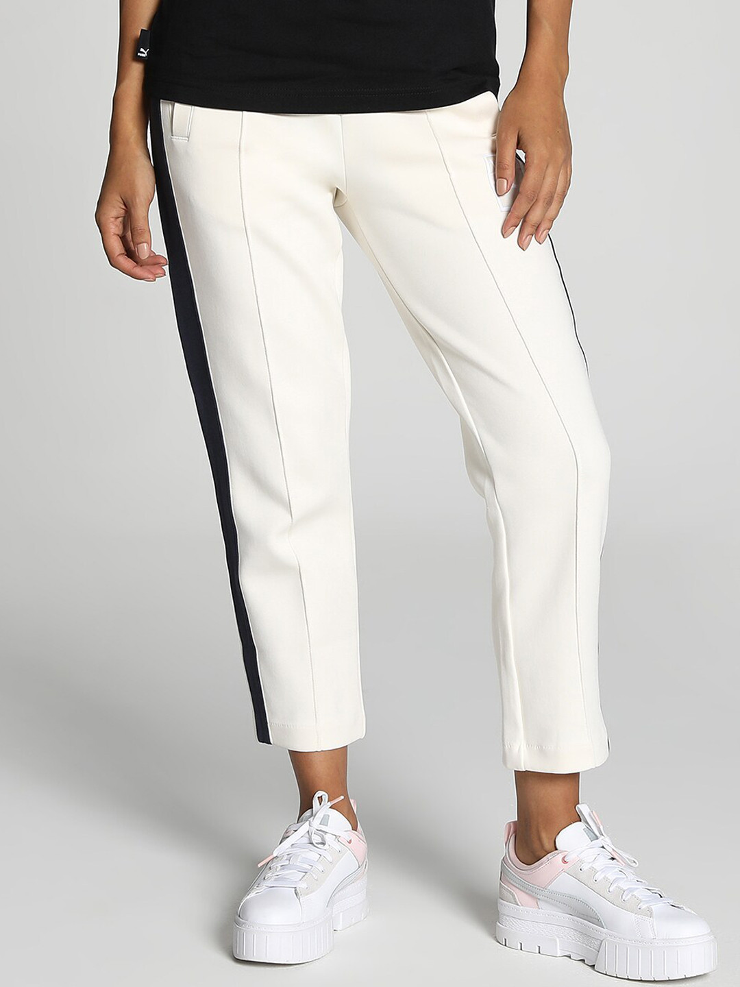 

Puma x VOGUE T7 Women Logo-Printed Regular Fit Cotton Track Pants, Cream
