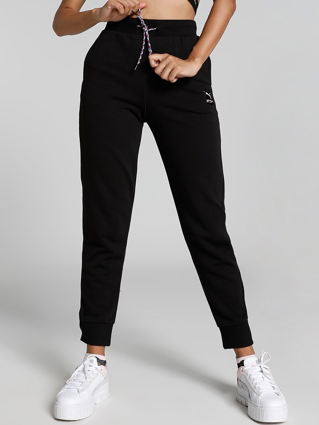 

Puma Women International Knit Logo-Printed Regular Fit Track Pant, Black