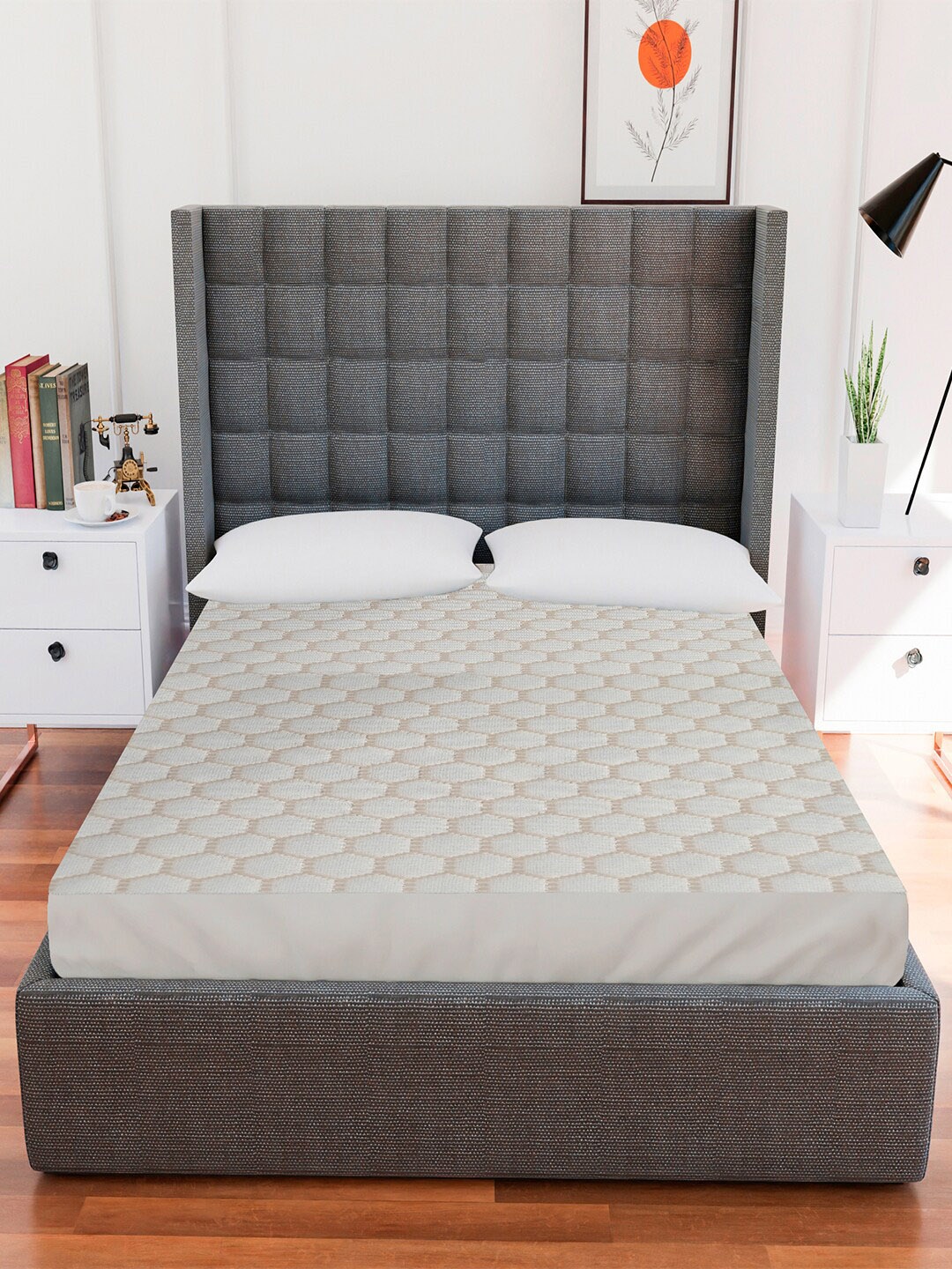 

AVI Beige Waterproof Deep Skirting Queen Mattress Protector