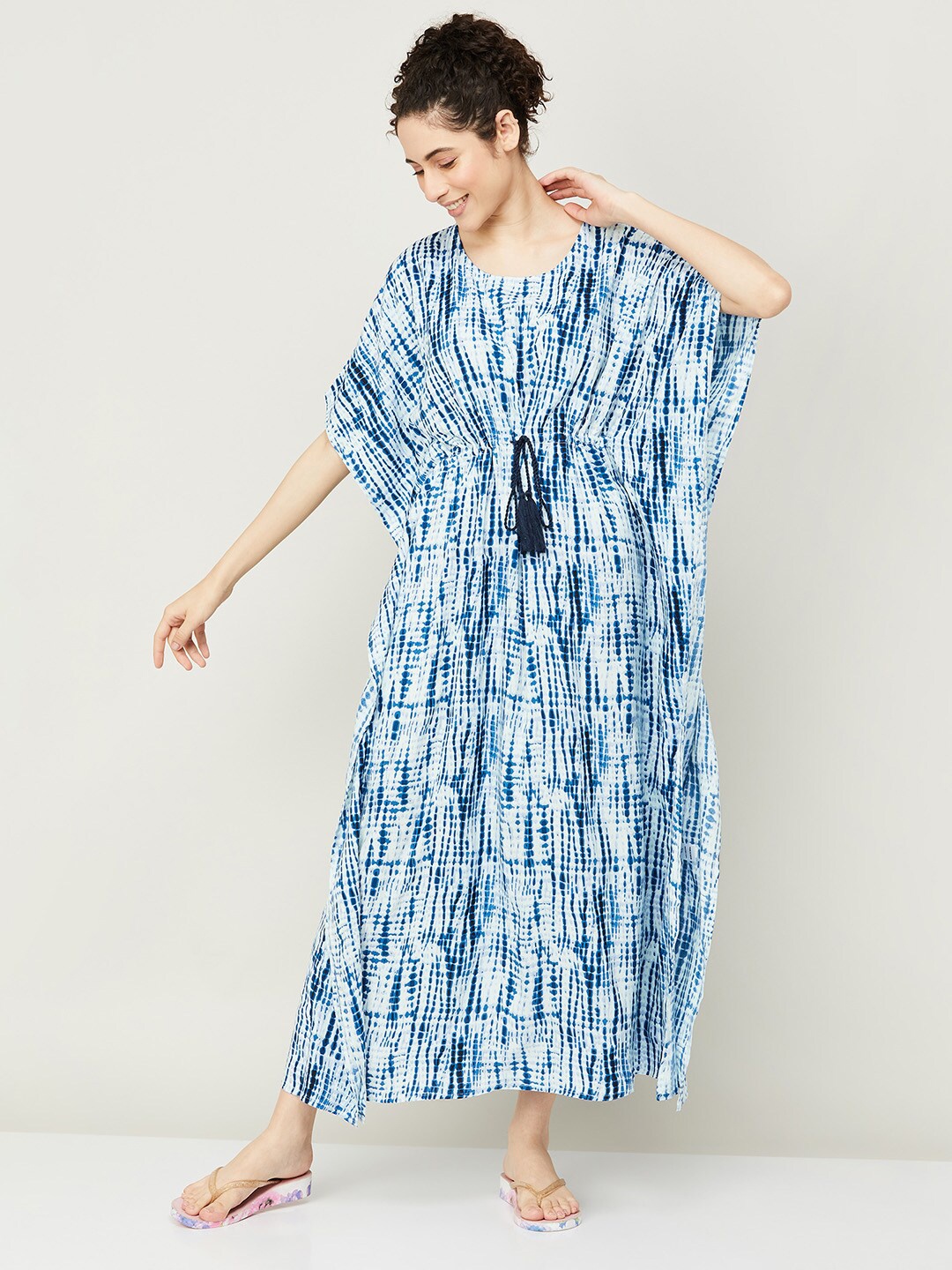 

Ginger by Lifestyle Tie & Dye Kaftan Maxi Dress, White