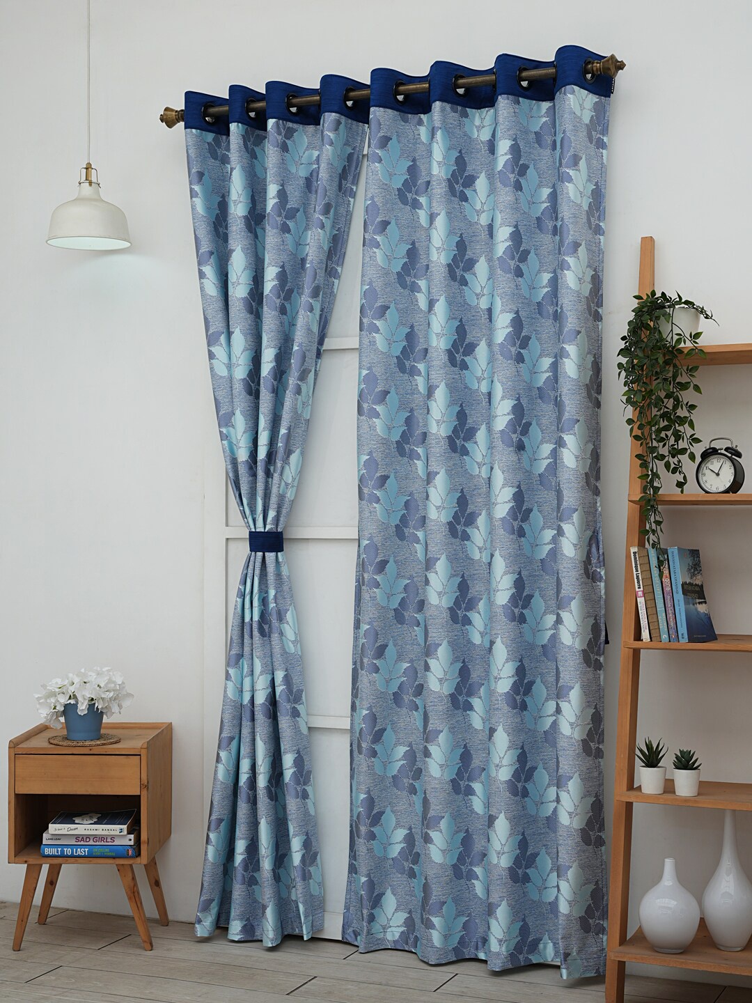 

Ariana Blue Floral Printed Door Curtain