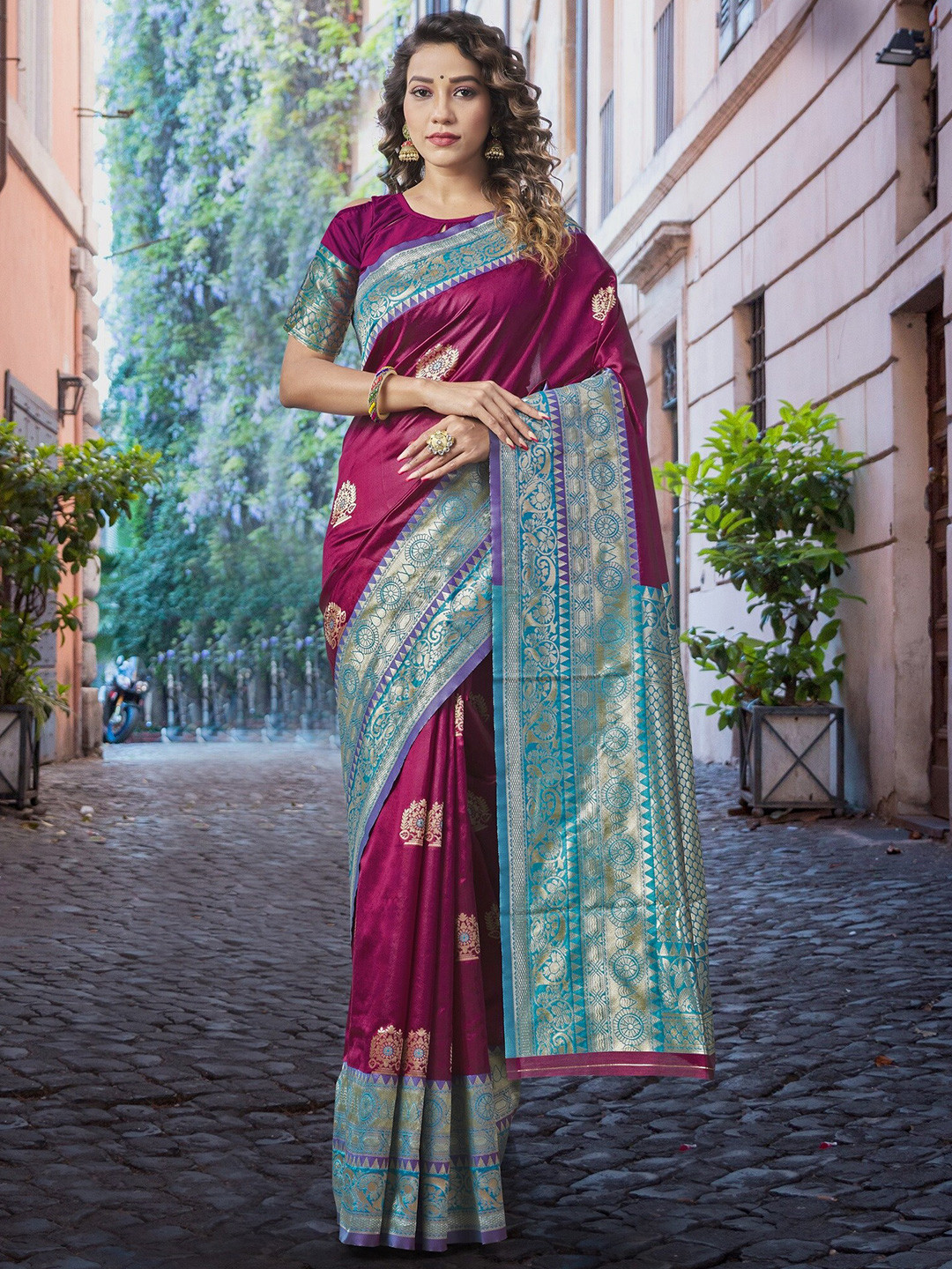 

Fashion Booms Ethnic Woven Design Zari Pure Silk Banarasi Saree, Maroon
