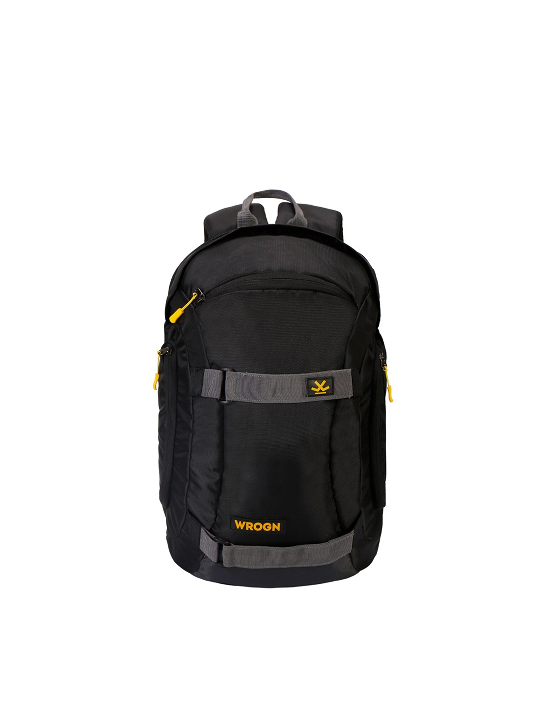 

WROGN Brand Logo Laptop Backpack With Compression Straps, Black