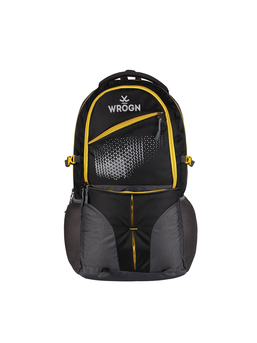 

WROGN Brand Logo Laptop Backpack With Compression Straps, Black