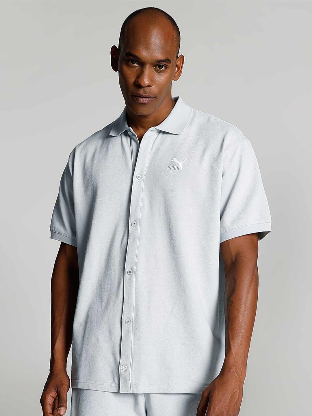 

Puma CLASSICS Pique Sustainable Relaxed Fit Shirt, Grey