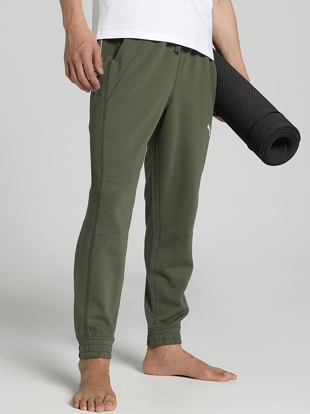 

Puma Men Studio Plastic Free Logo-Printed Cotton Regular Fit Joggers, Green