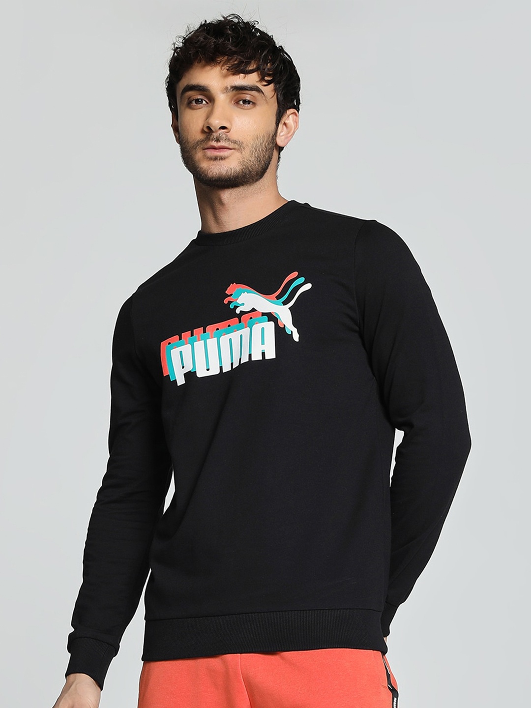 

Puma Graphic Printed Crew Neck Cotton Regular Fit Sweatshirt, Black