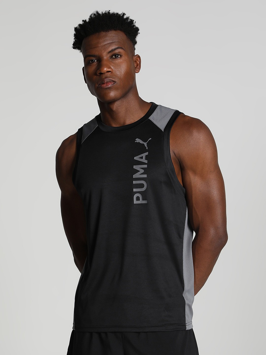

Puma Ultrabreathe Brand Logo Printed Tank T-shirt, Black