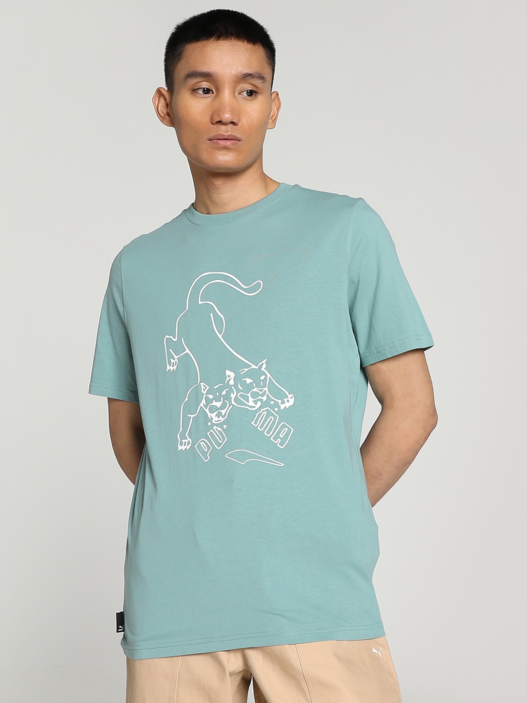 

Puma Men Graphics Cerberus Cotton T-Shirt, Blue