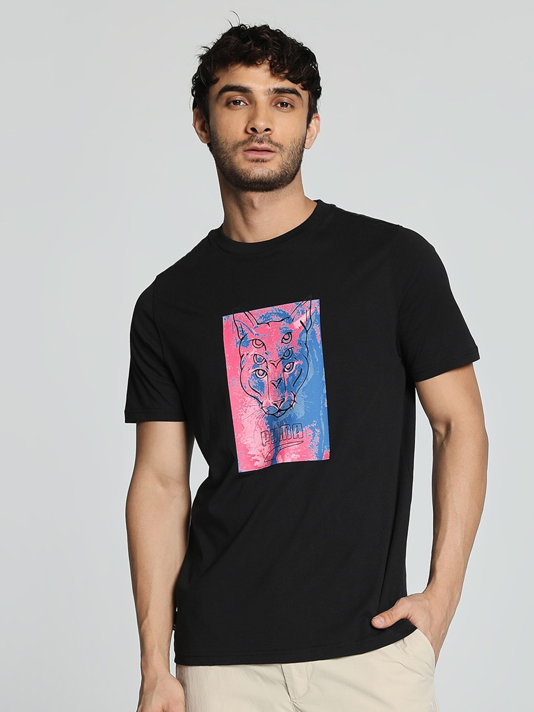 

Puma GRAPHICS Mirage Cat Regular Fit T-Shirt, Black