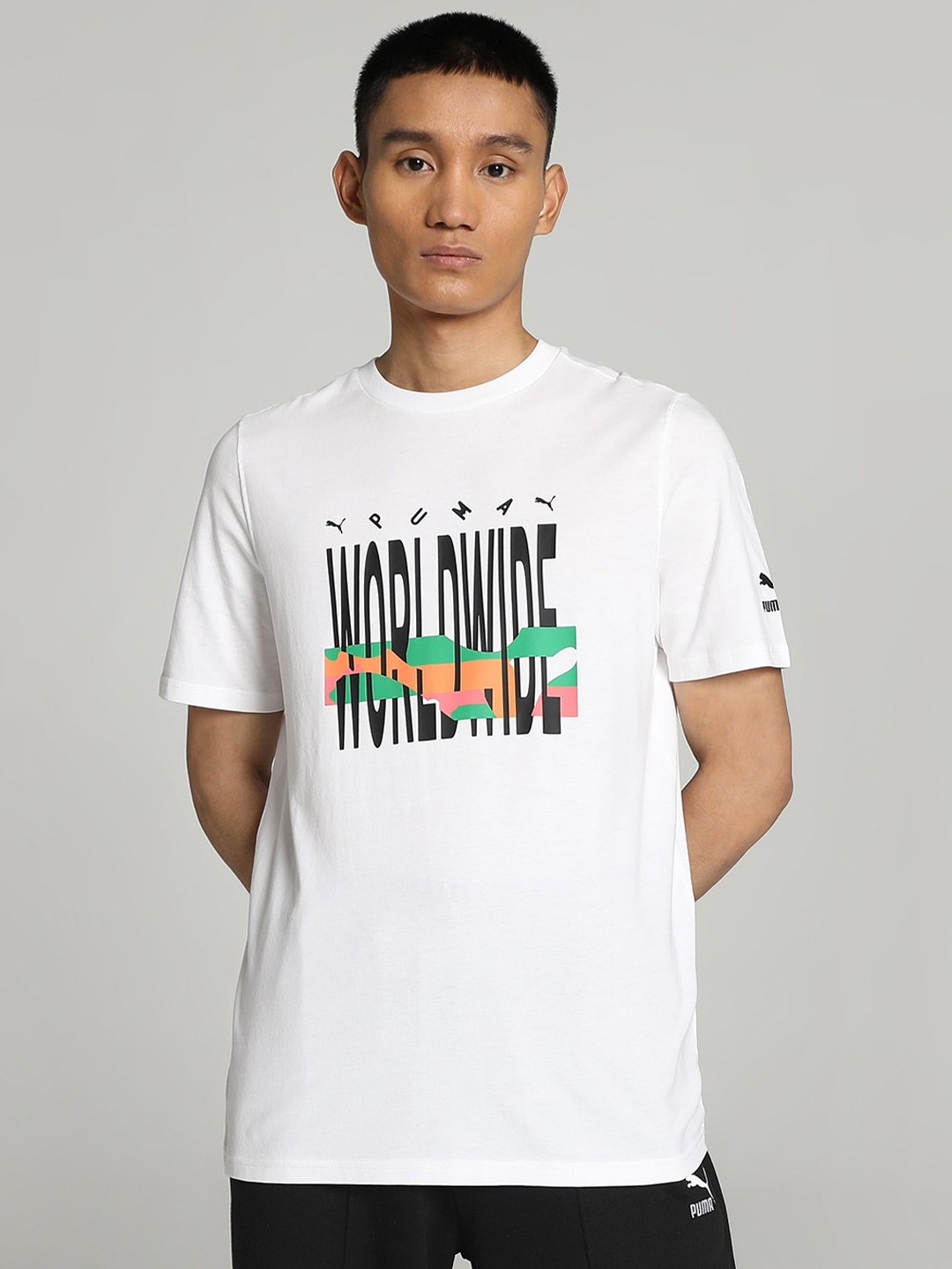 

Puma Worldwide Graphic Regular Fit T-Shirt, White