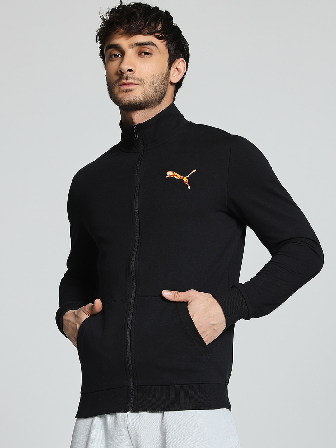 

Puma Men Stylized Cat Cotton Sporty Jacket, Black