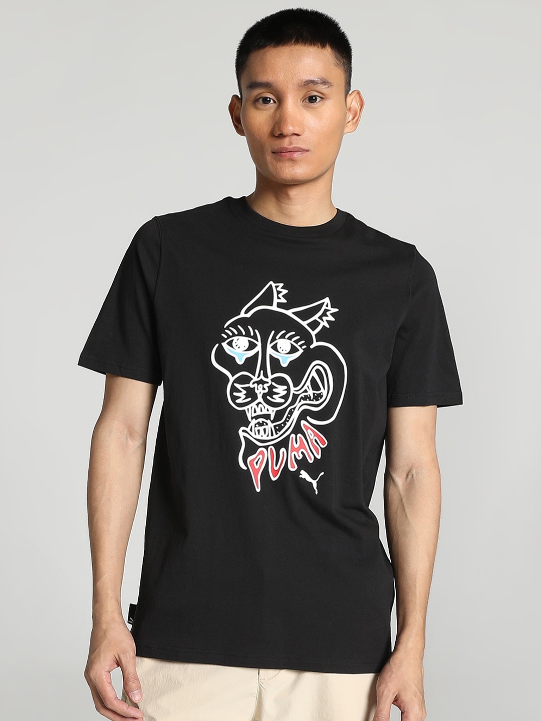 

Puma GRAPHICS Crying Cat Regular Fit T-Shirt, Black