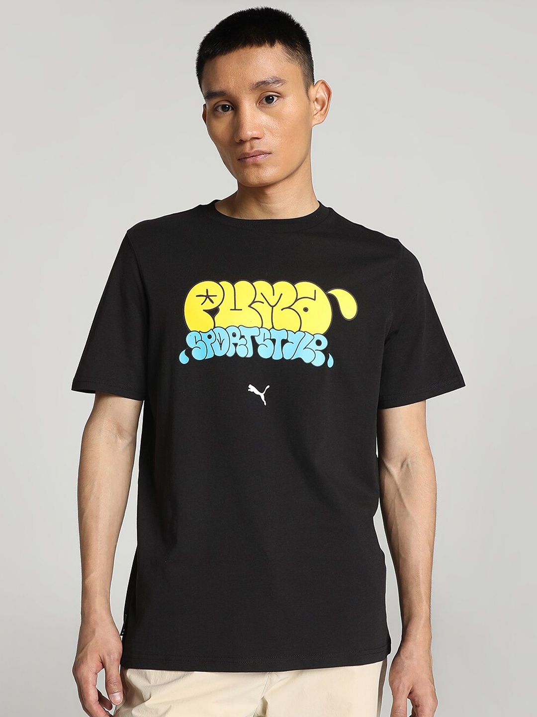 

Puma Graphics Graffiti Printed Regular Fit Cotton T-Shirt, Black