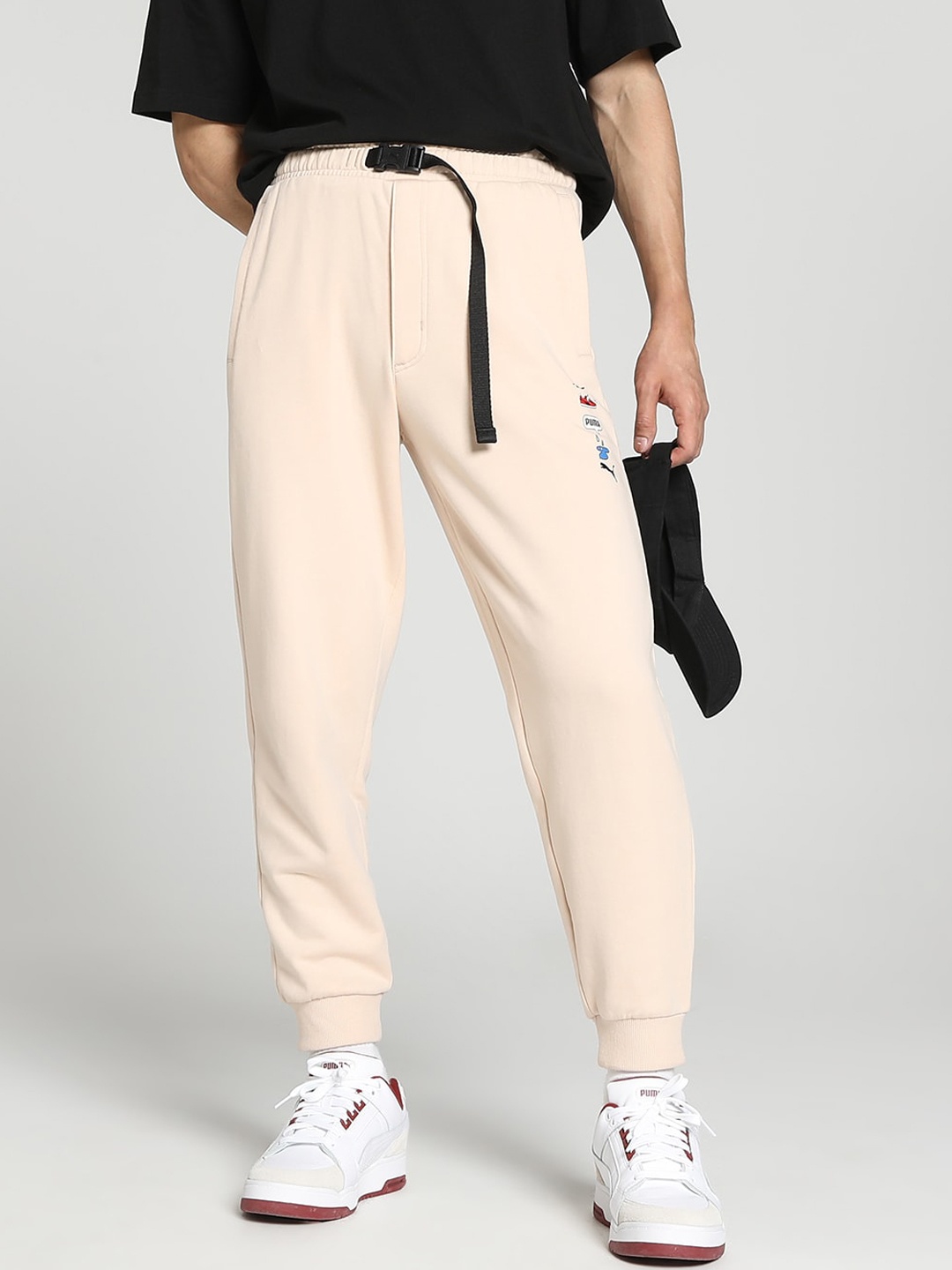 

Puma Men Awareness Relaxed-Fit Cotton Joggers, Beige