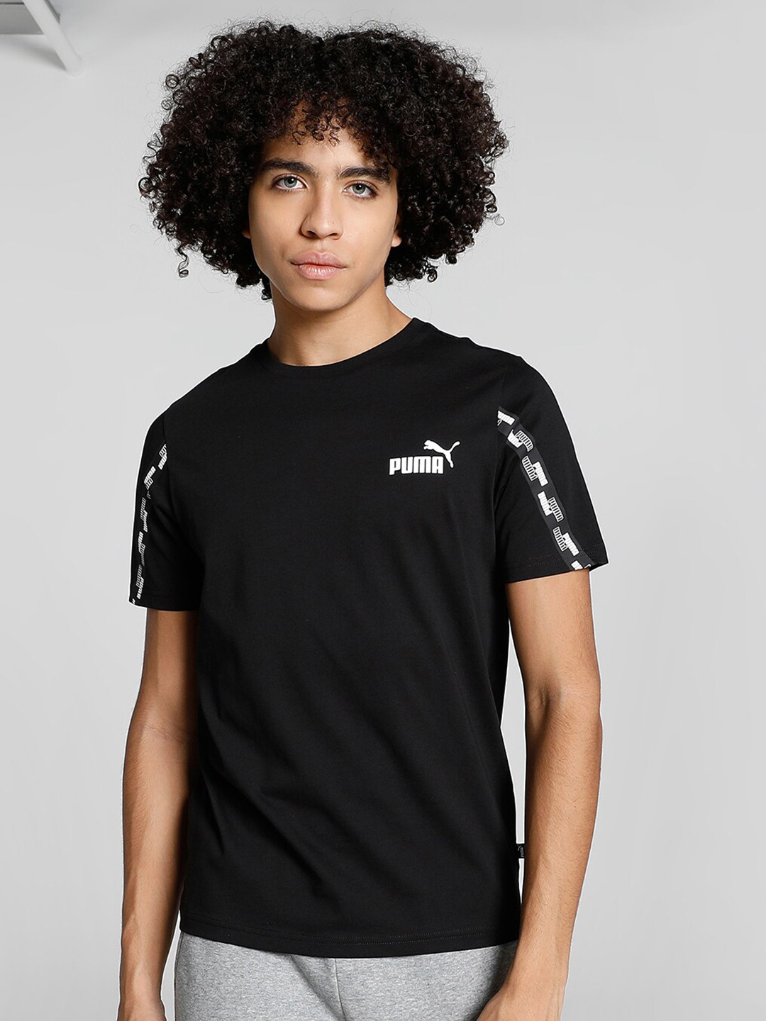 

Puma POWER Logo-Printed Regular fit Cotton T-Shirt, Black