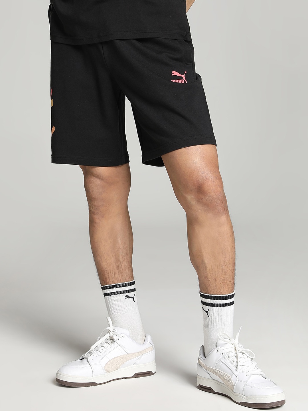 

Puma Men Worldwide 8 Cotton Shorts, Black