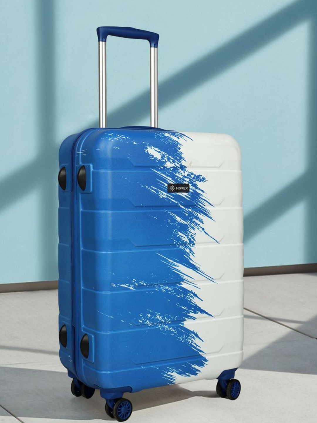

NOVEX Colourblocked Hard-Sided Cabin Trolley Suitcase, Blue