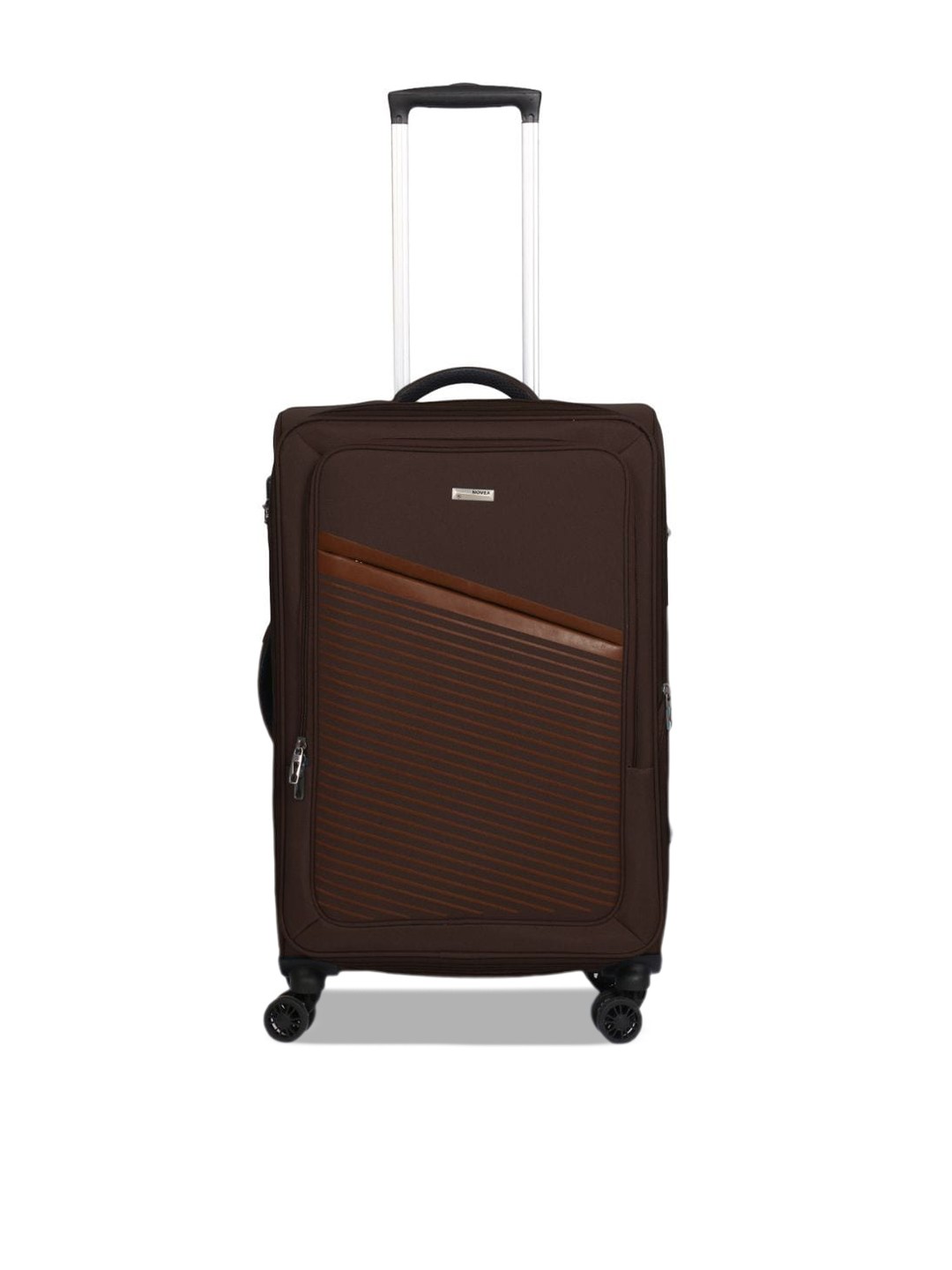 

NOVEX Printed Soft-Sided Water Resistant Cabin Trolley Suitcase, Brown