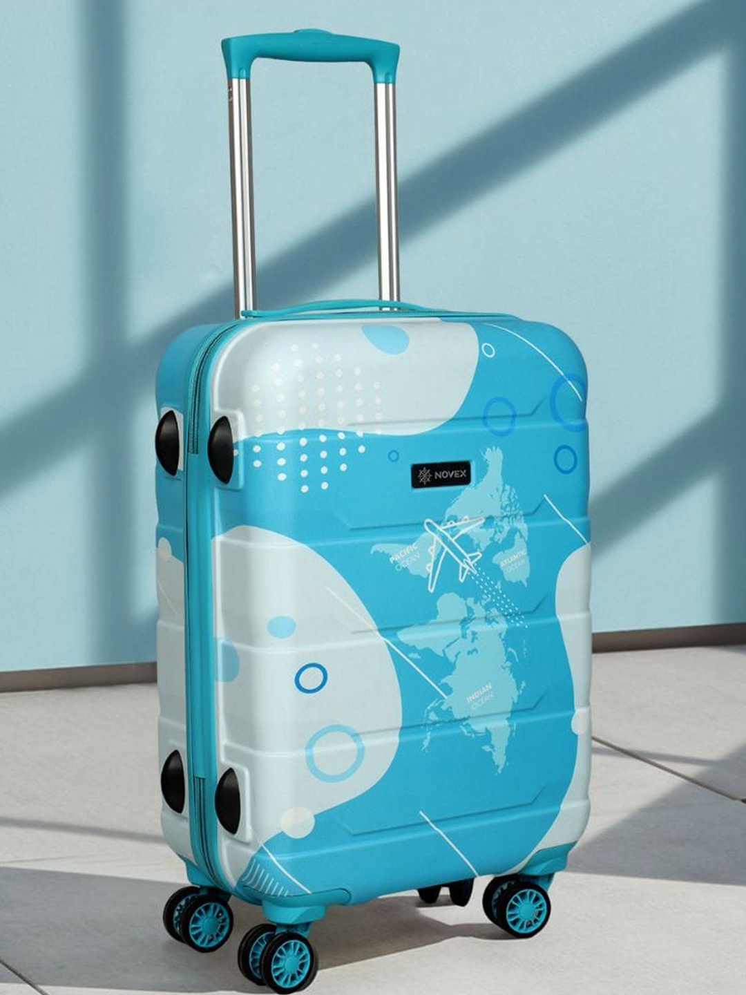 

NOVEX Hard-Sided Water Resistant Medium Trolley Suitcase, Turquoise blue