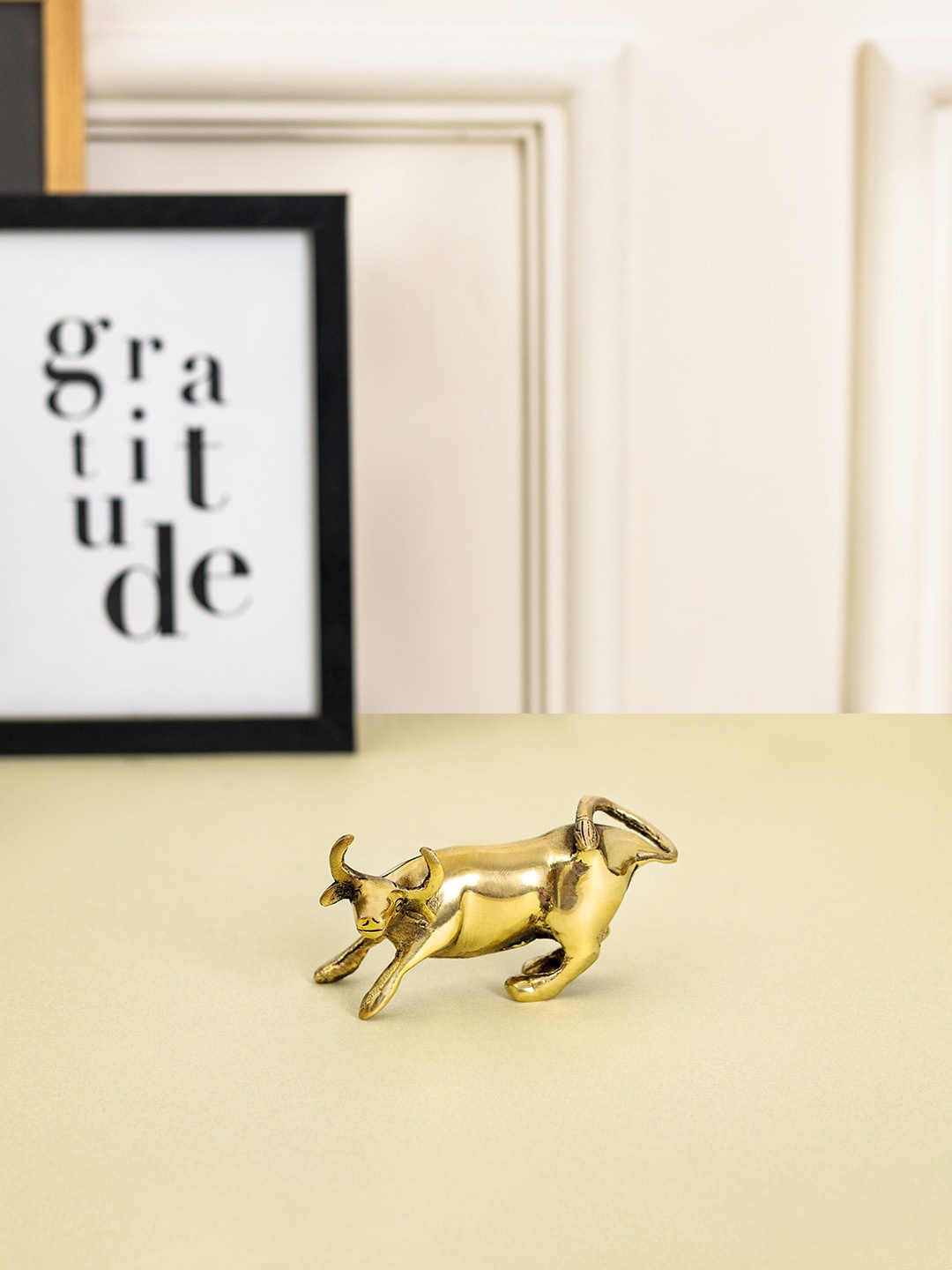 

DecorTwist Metallic-Toned Bull Figurine Showpiece