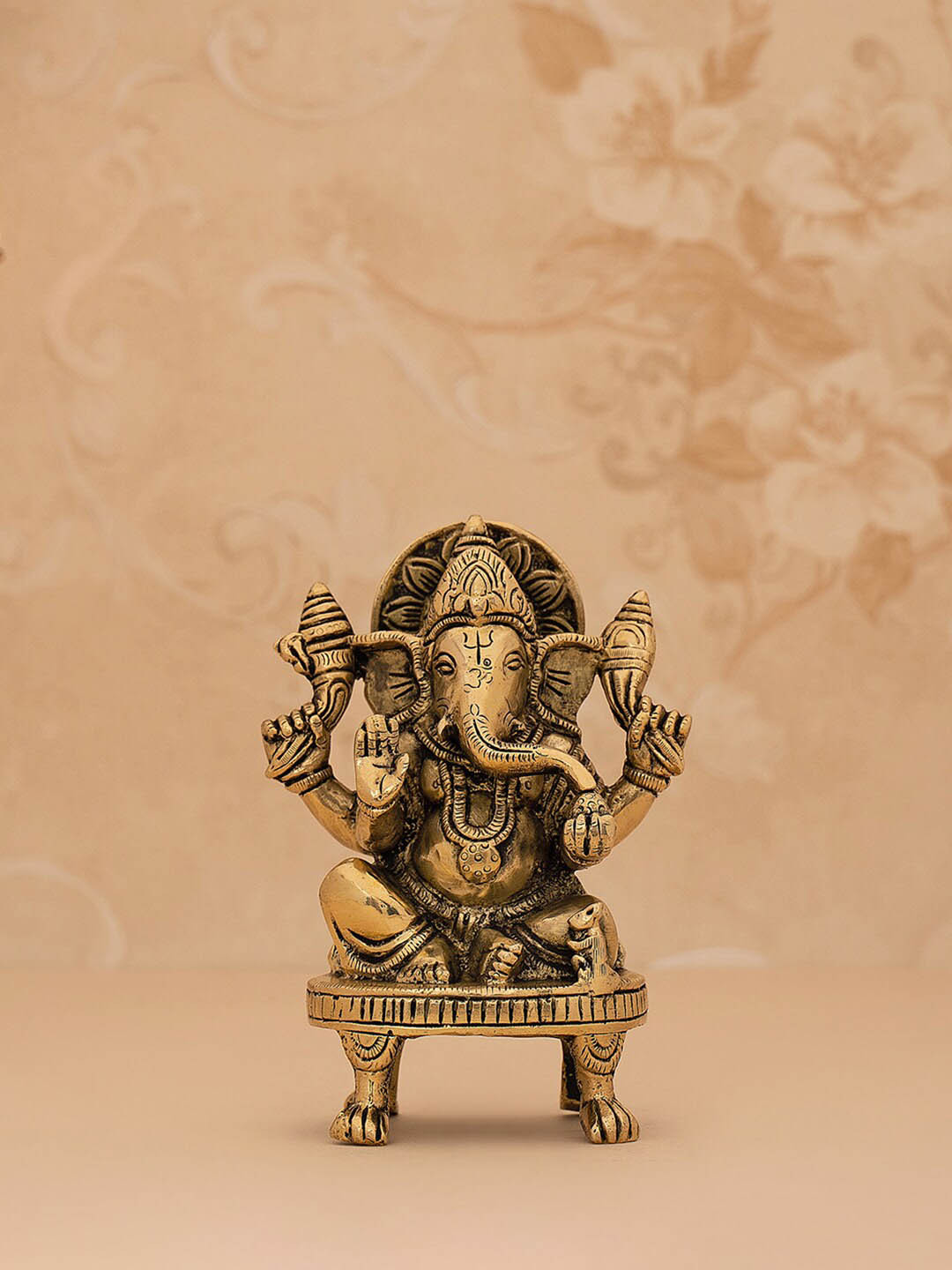 

DecorTwist Metallic-Toned Textured Lord Ganesha Showpiece
