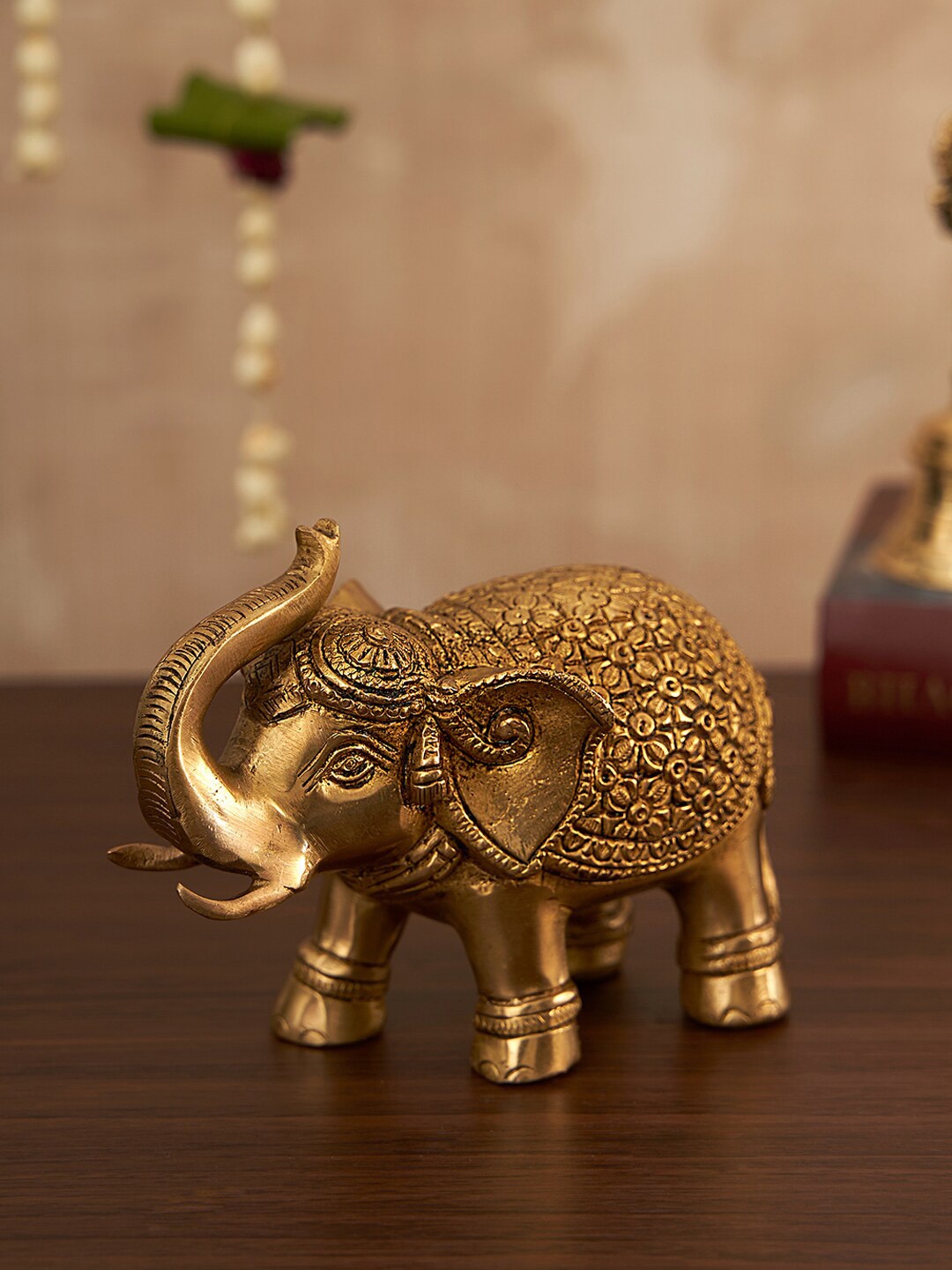 

DecorTwist Metallic-Toned Textured Elephant Figurine Showpiece