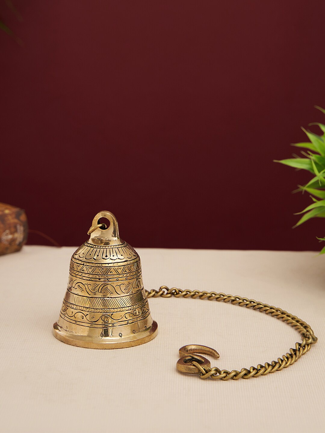 

DecorTwist Gold Toned Brass Hanging Bell Antique Finish