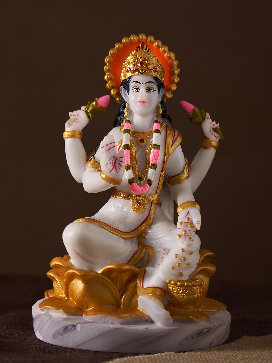 

DecorTwist White Marble Mata Lakshmi Idol Showpiece