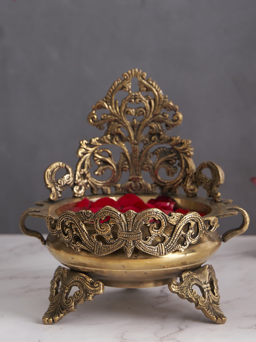 

DecorTwist Gold Toned Decorative Brass Urli Bowl