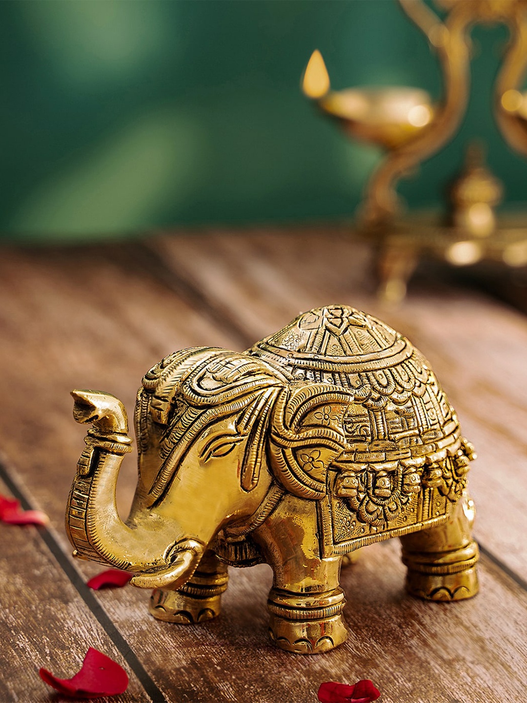 

DecorTwist Metallic-Toned Textured Elephant Figurine Showpiece