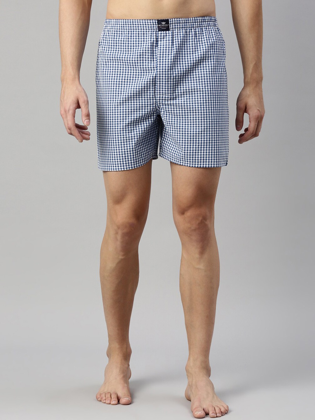 

Metronaut Men Checked Pure Cotton Boxers, White