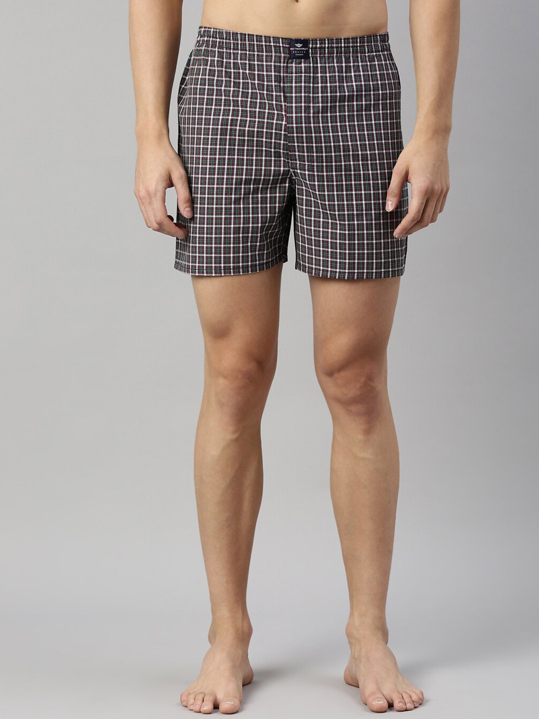 

Metronaut Men Checked Pure Cotton Boxers, Navy blue